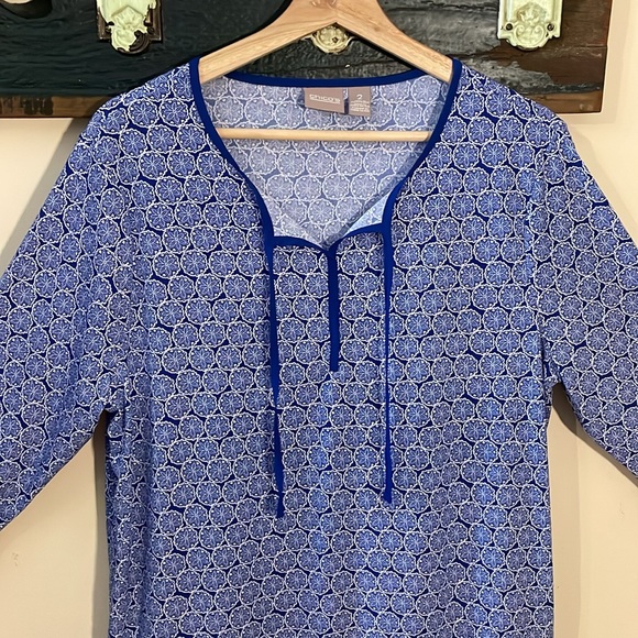 Chico’s Blue Blouse Top Size 2 Large - Picture 8 of 16